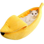 NatureMan Creative Banana Shape Dog Cat Bed Cute Banana Puppy Pad Kennel Warm and Soft Pet Cat Supplies Kitten Puppy Bed (Large)