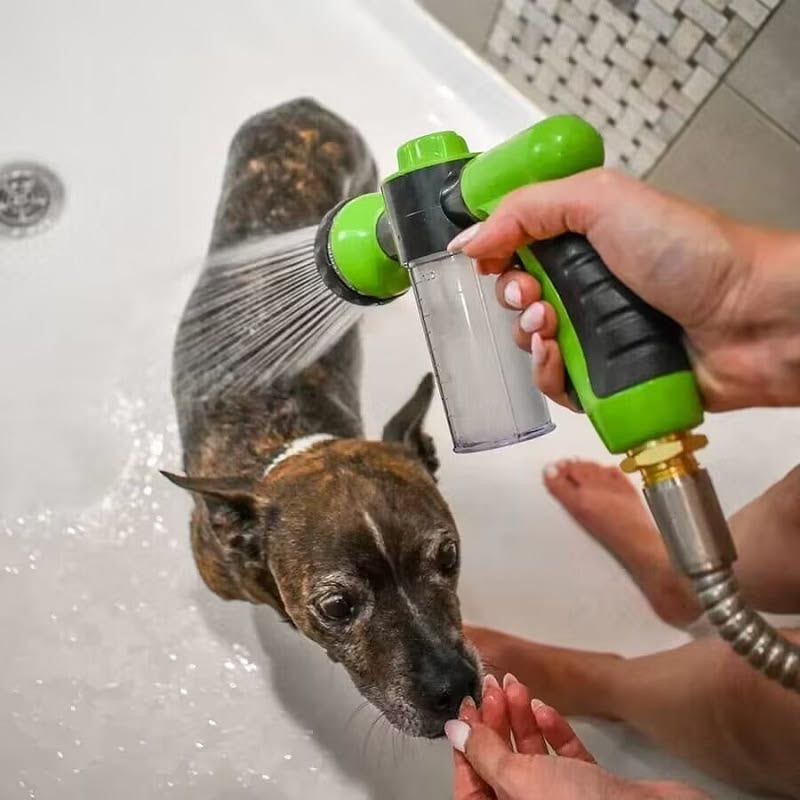 Pet Dog Wash Sprayer  Shower Brush And Pet Grooming Comb For Watering Flowers, Car Washing,